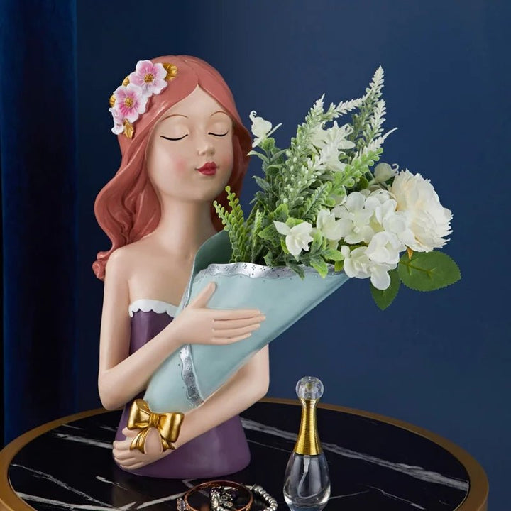 Bouquet Girl Sculpture Decor | Home Décor | Waseeh Pakistan