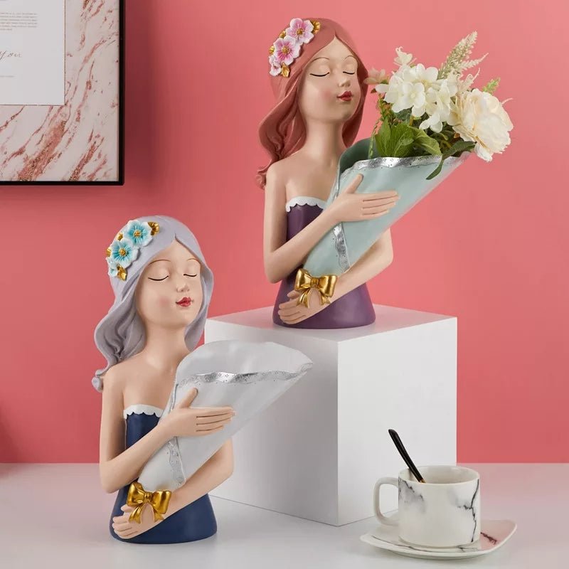 Bouquet Girl Sculpture Decor | Home Décor | Waseeh Pakistan