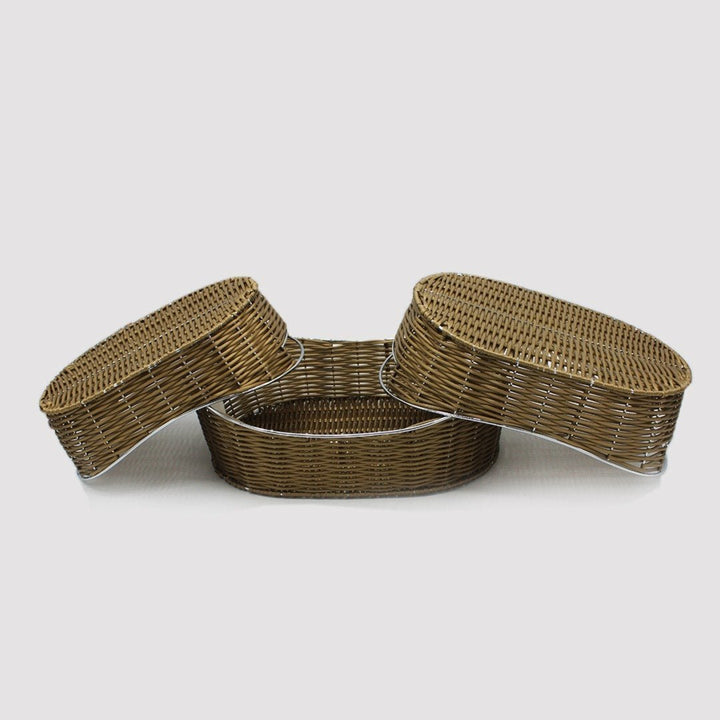 Braided Basket - Set of 3 - Oval | kitchen item | Waseeh Pakistan