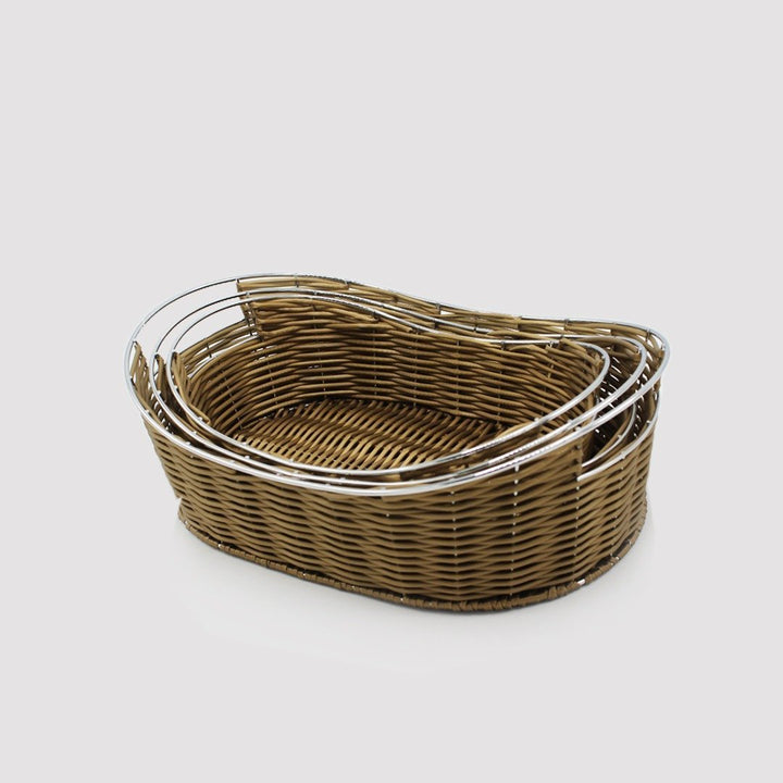 Braided Basket - Set of 3 - Oval | kitchen item | Waseeh Pakistan