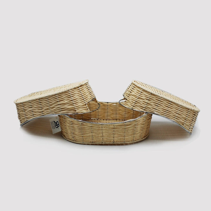 Braided Basket - Set of 3 - Oval | kitchen item | Waseeh Pakistan