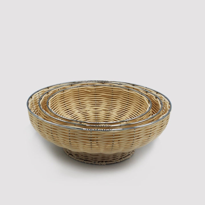Braided Basket - Set of 3 - Round | kitchen item | Waseeh Pakistan