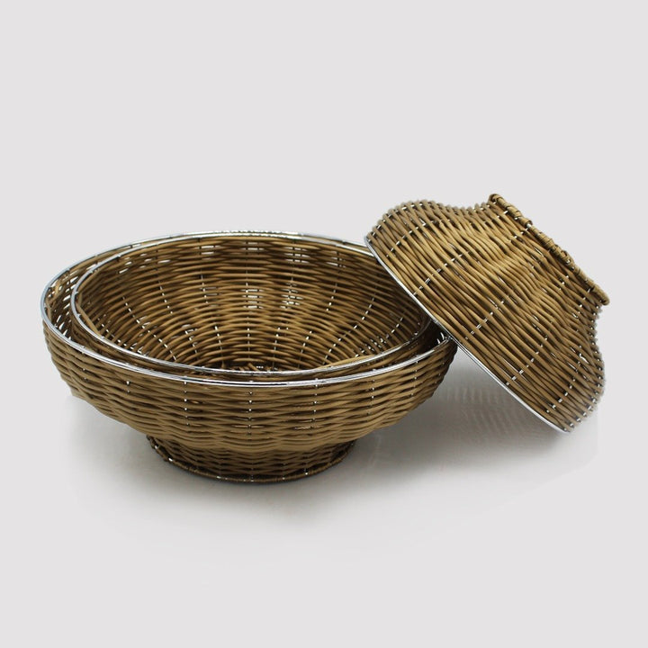 Braided Basket - Set of 3 - Round | kitchen item | Waseeh Pakistan