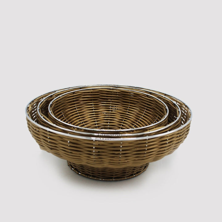 Braided Basket - Set of 3 - Round | kitchen item | Waseeh Pakistan