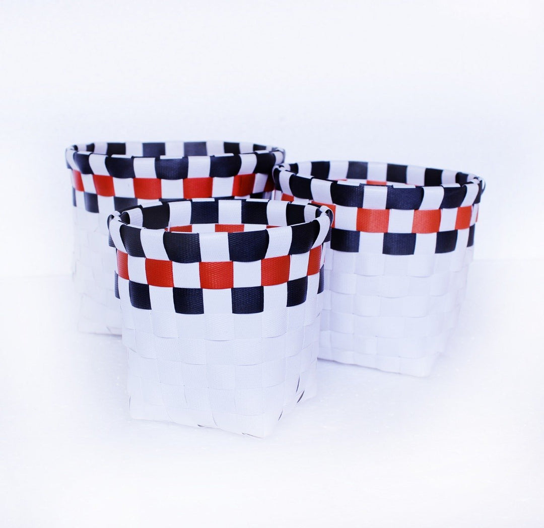 Braided Basket (set of 3) - Square | Home Décor | Waseeh Pakistan