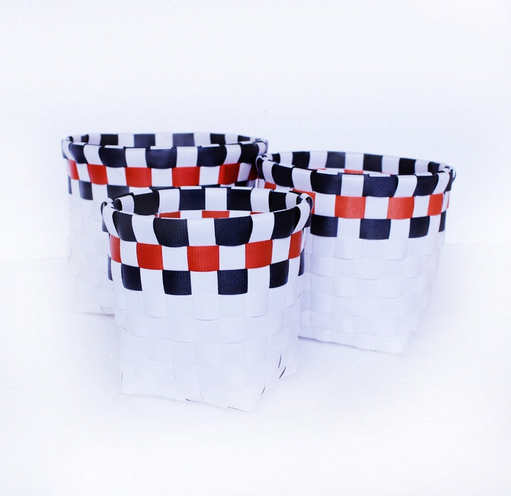 Braided Basket (set of 3) - Square | Home Décor | Waseeh Pakistan