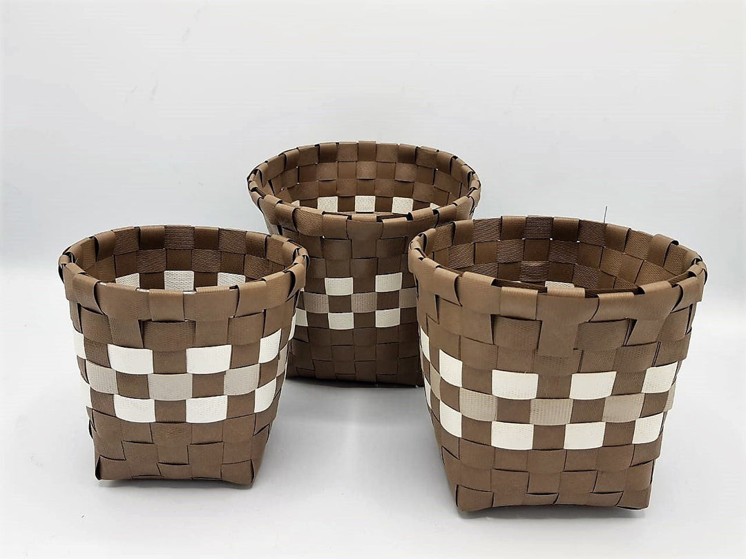 Braided Basket (set of 3) - Square | Home Décor | Waseeh Pakistan