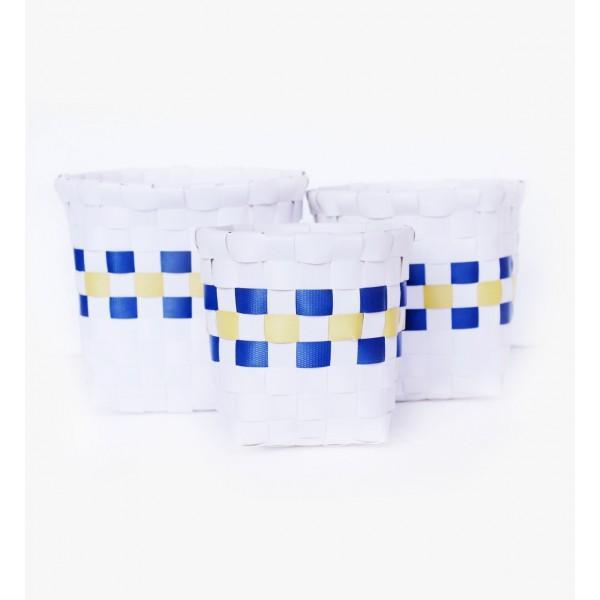 Braided Basket (set of 3) - Square | Home Décor | Waseeh Pakistan