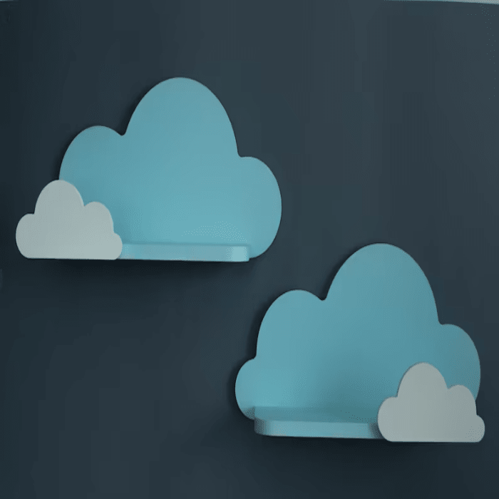 Bury Clouds Kids Bedroom Organizer Floating Shelve (Set of 2) | Furniture | Waseeh Pakistan