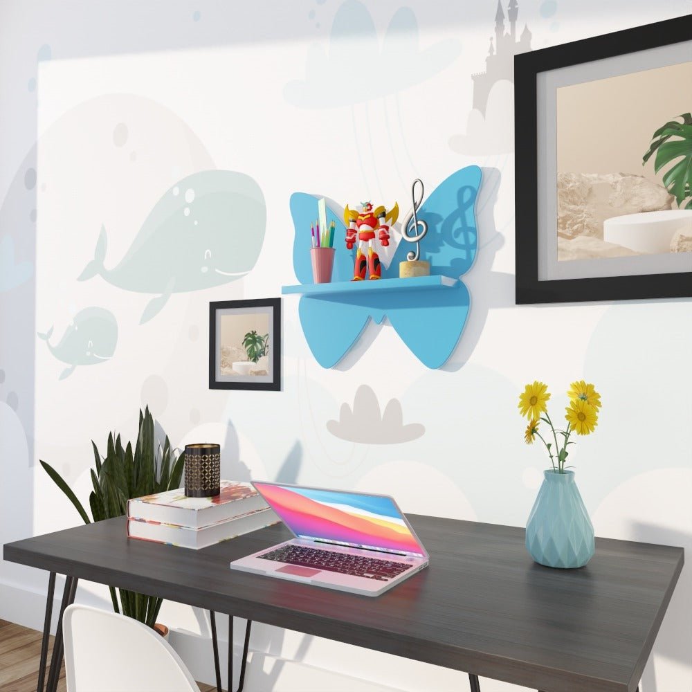 Butterfly Ornament Bedroom Book Organizer Floating Shelve - Special | Furniture | Waseeh Pakistan