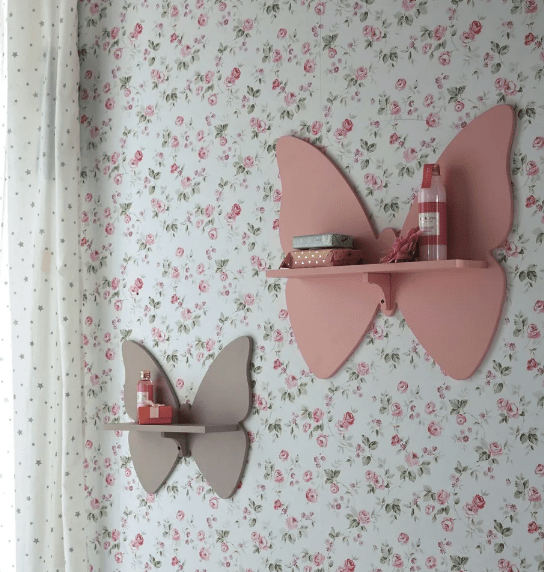 Butterfly Ornament Bedroom Book Organizer Floating Shelve - Special | Furniture | Waseeh Pakistan