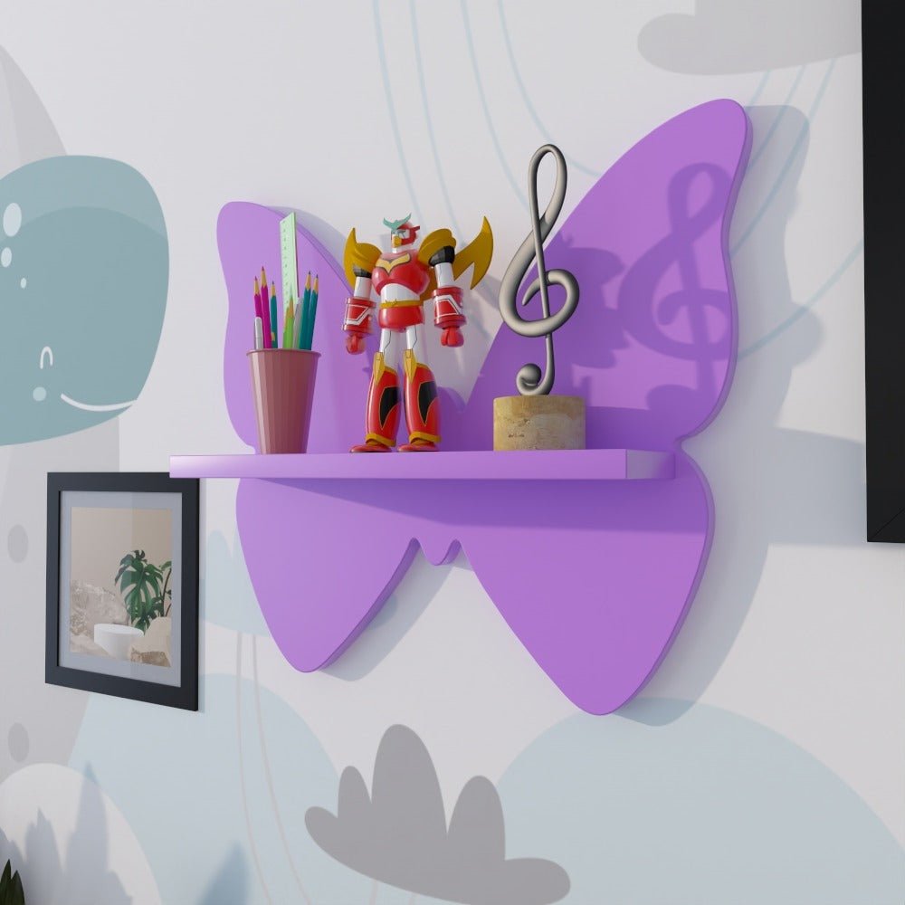 Butterfly Ornament Bedroom Book Organizer Floating Shelve - Special | Furniture | Waseeh Pakistan