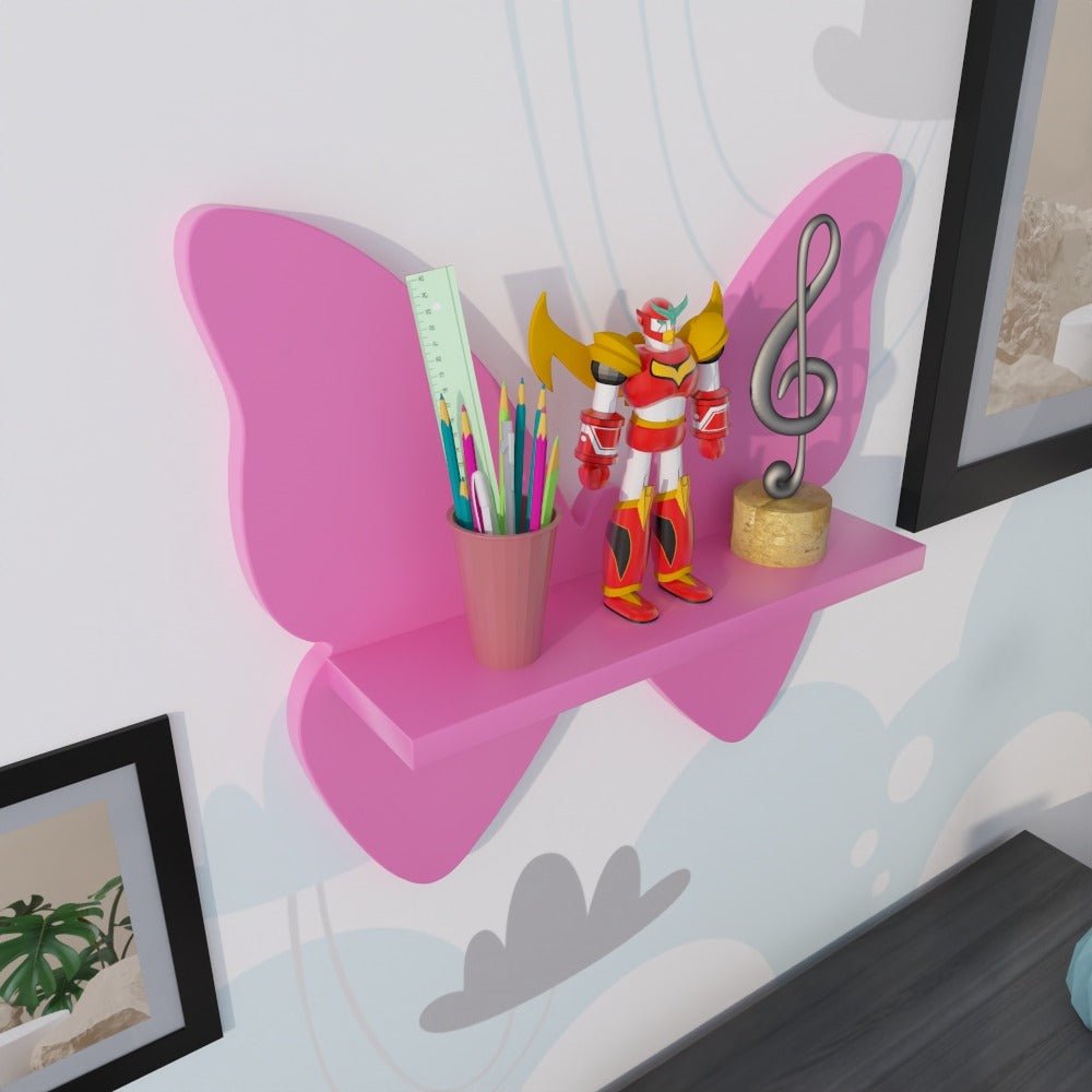 Butterfly Ornament Bedroom Book Organizer Floating Shelve - Special | Furniture | Waseeh Pakistan