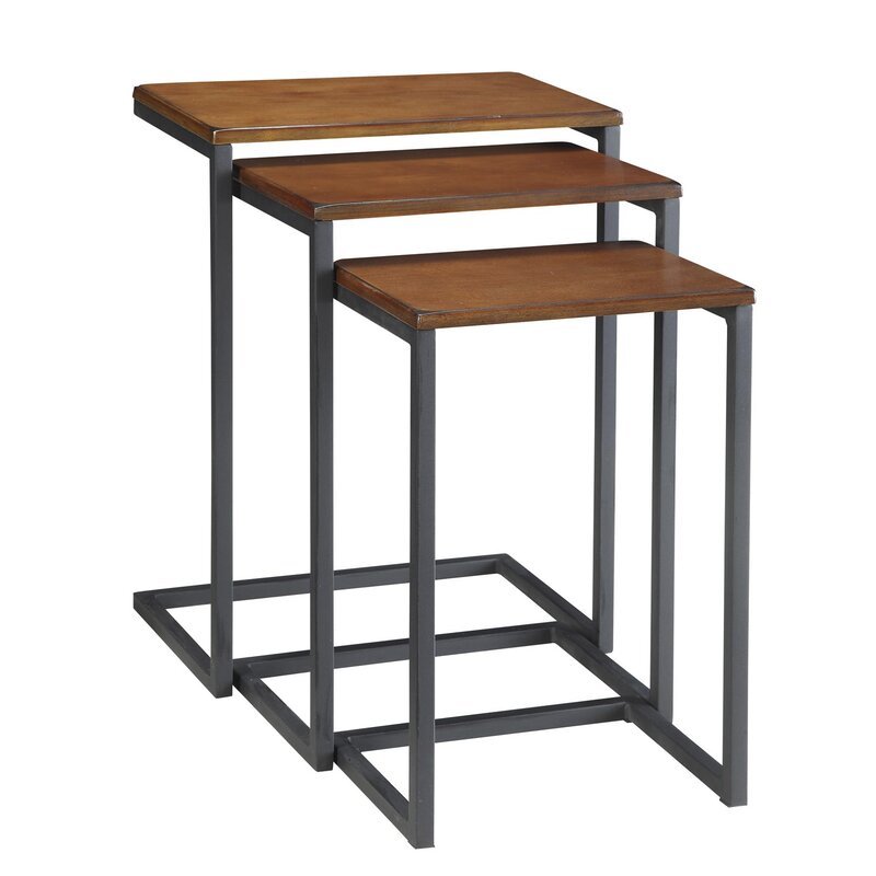 C Type Wooden Living Lounge Drawing Room Nesting Tables (3Pcs) | Furniture | Waseeh Pakistan