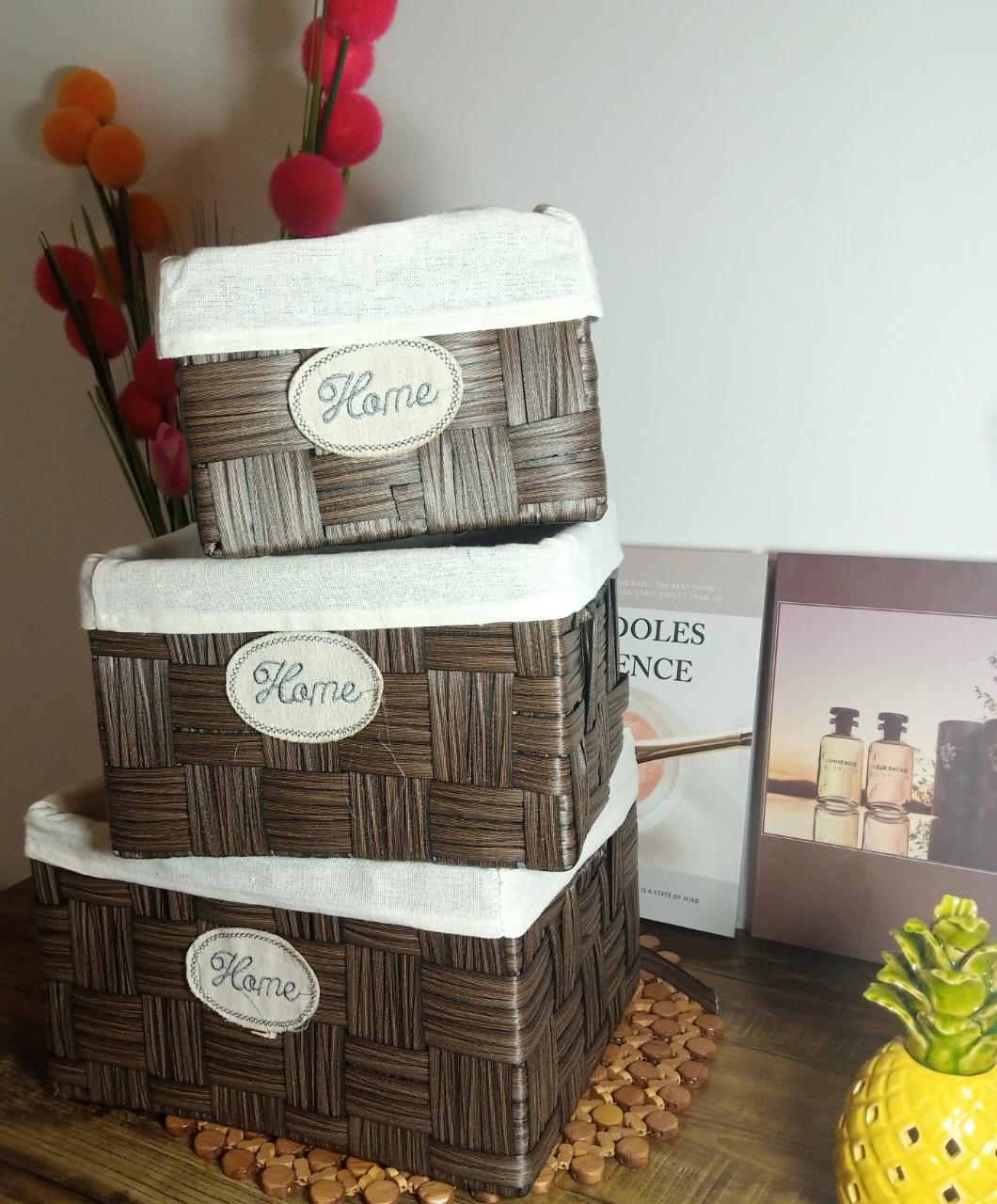 Can Bins &amp; Tissue Box (3pcs) | kitchen item | Waseeh Pakistan