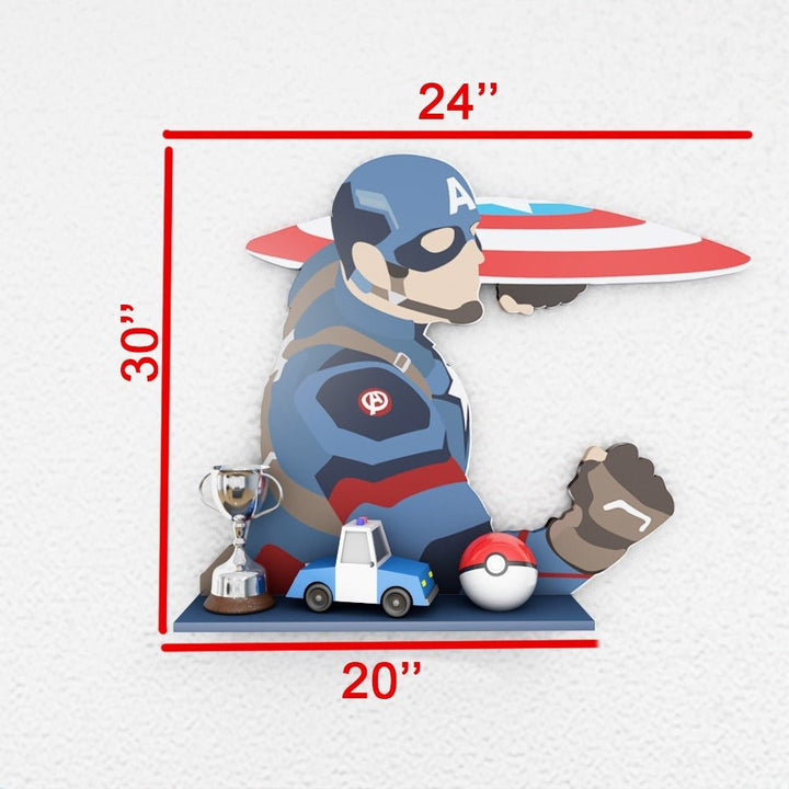 Captain America Marvel Kids Bedroom Floating Organizer Shelve Decor | Furniture | Waseeh Pakistan