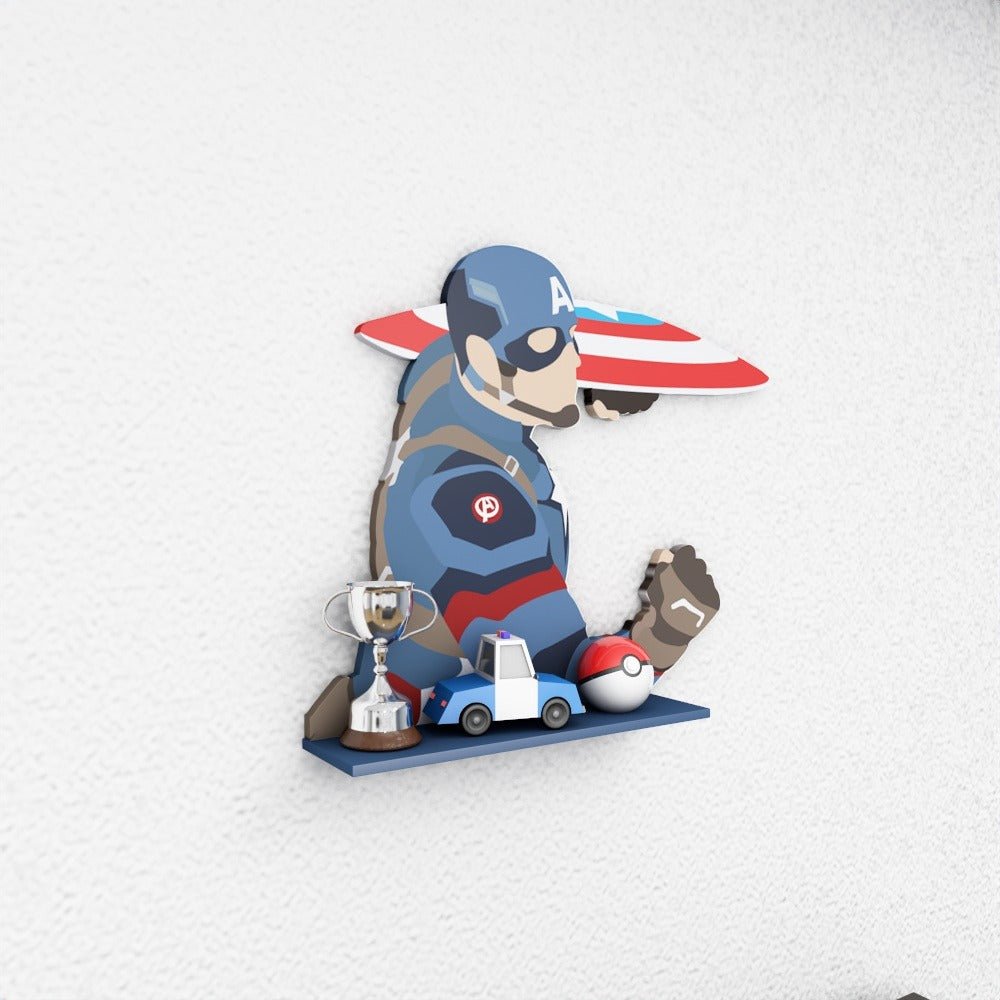 Captain America Marvel Kids Bedroom Floating Organizer Shelve Decor | Furniture | Waseeh Pakistan
