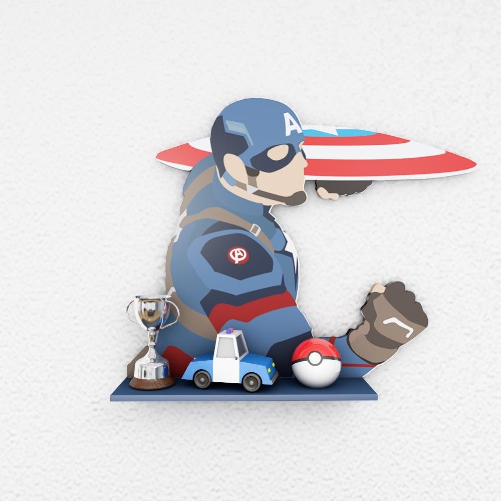 Captain America Marvel Kids Bedroom Floating Organizer Shelve Decor | Furniture | Waseeh Pakistan