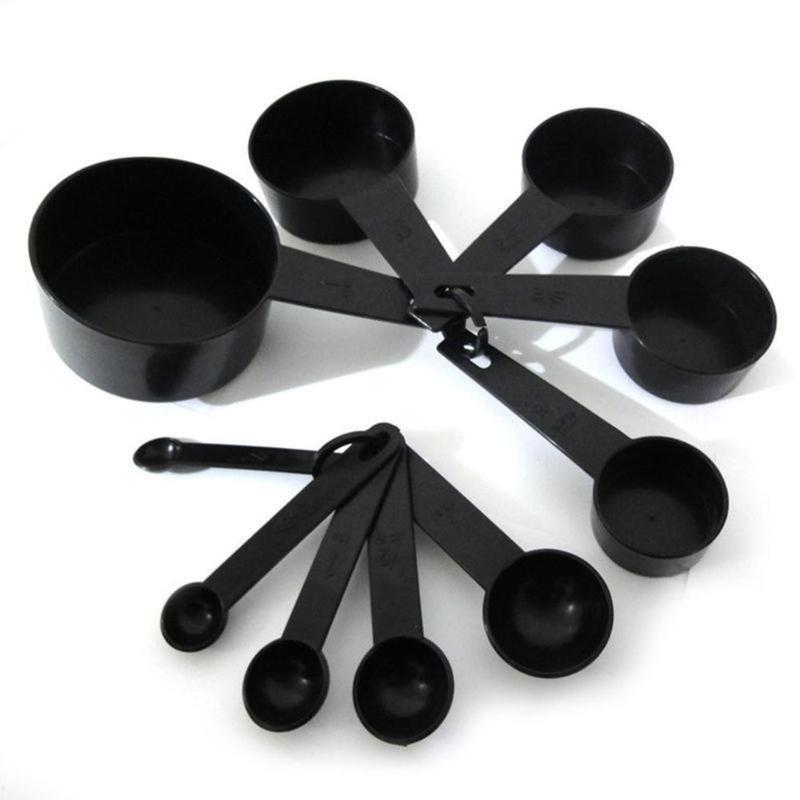 Carbon Black Measuring Spoons (10pcs) | kitchen item | Waseeh Pakistan