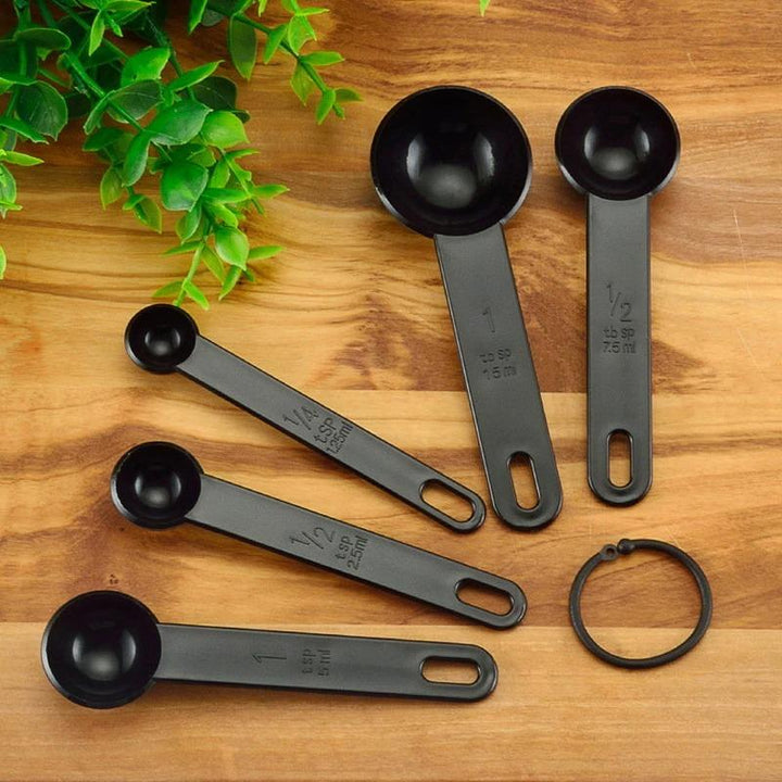 Carbon Black Measuring Spoons (10pcs) | kitchen item | Waseeh Pakistan