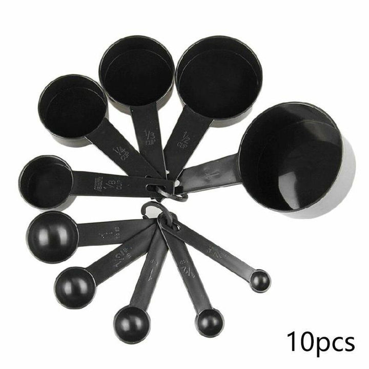 Carbon Black Measuring Spoons (10pcs) | kitchen item | Waseeh Pakistan