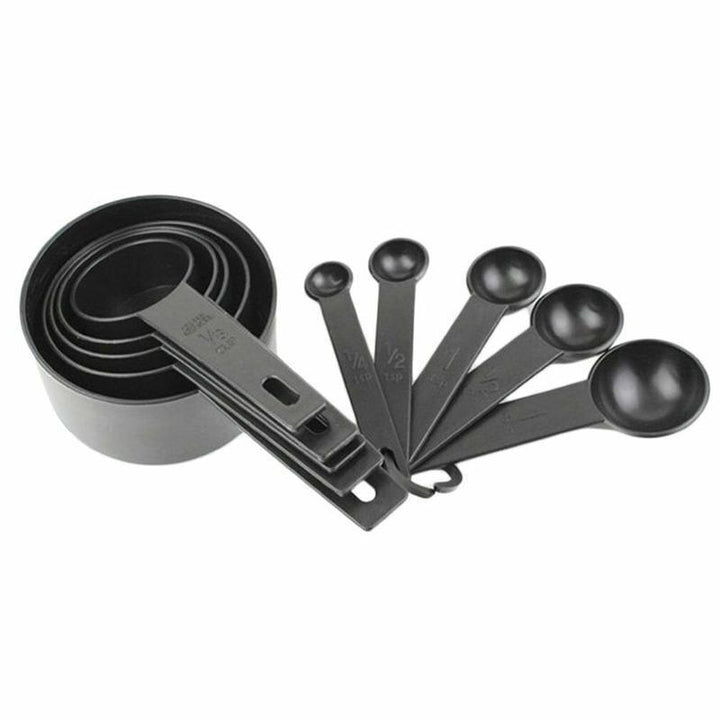 Carbon Black Measuring Spoons (10pcs) | kitchen item | Waseeh Pakistan