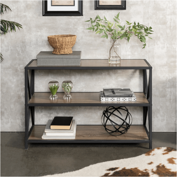 Carbon X-Frame Bookcase Console Organizer Rack Table | Furniture | Waseeh Pakistan
