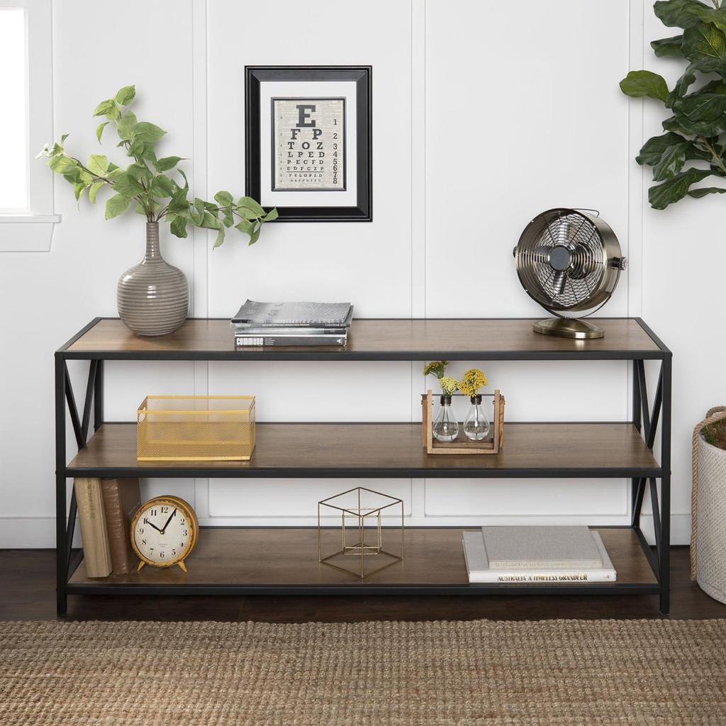 Carbon X-Frame Bookcase Console Organizer Rack Table | Furniture | Waseeh Pakistan