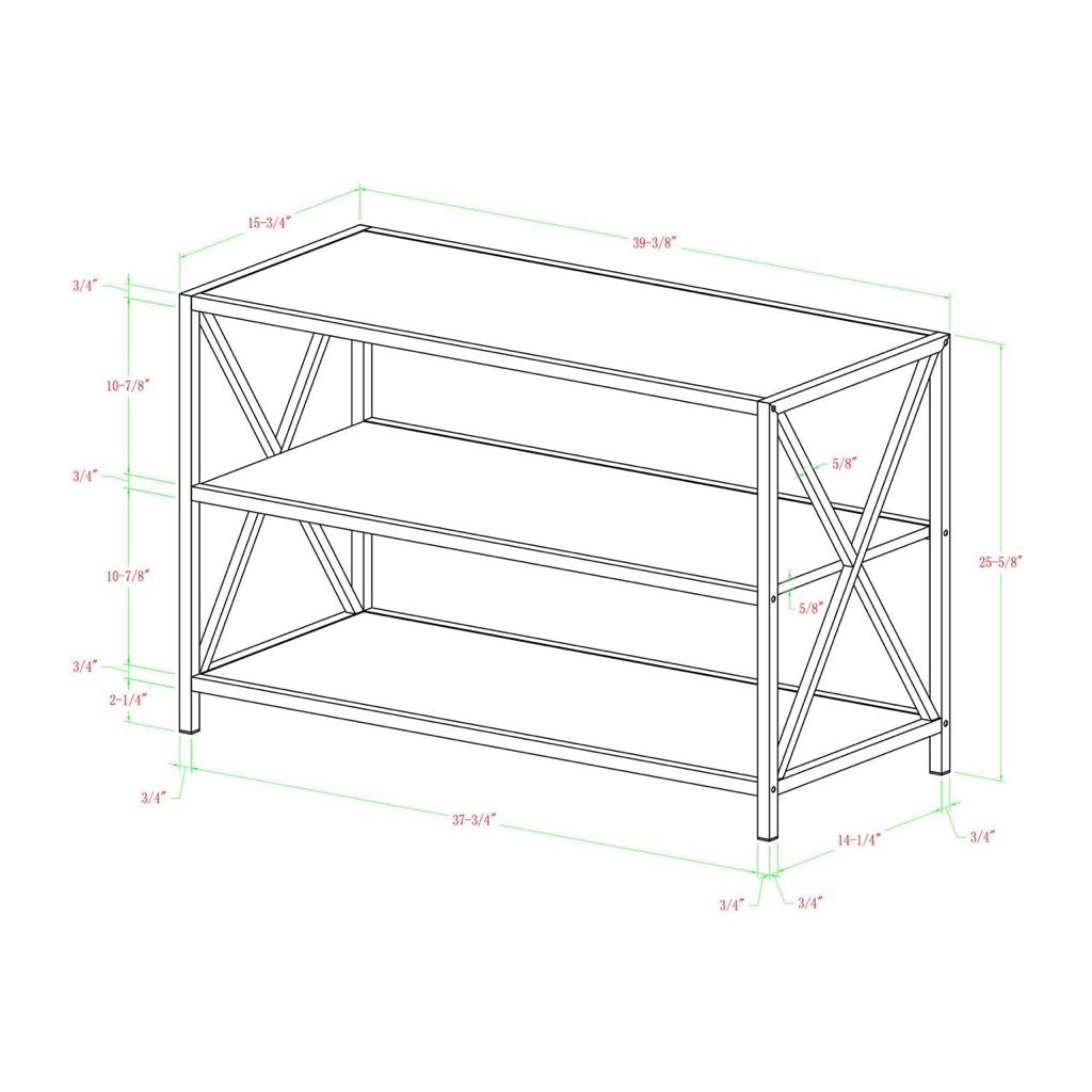 Carbon X-Frame Bookcase Console Organizer Rack Table | Furniture | Waseeh Pakistan