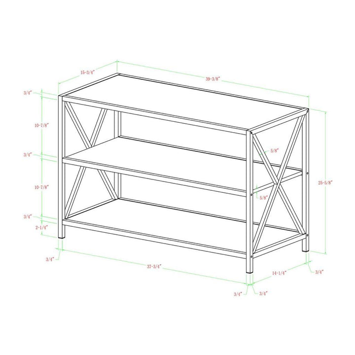 Carbon X-Frame Bookcase Console Organizer Rack Table | Furniture | Waseeh Pakistan