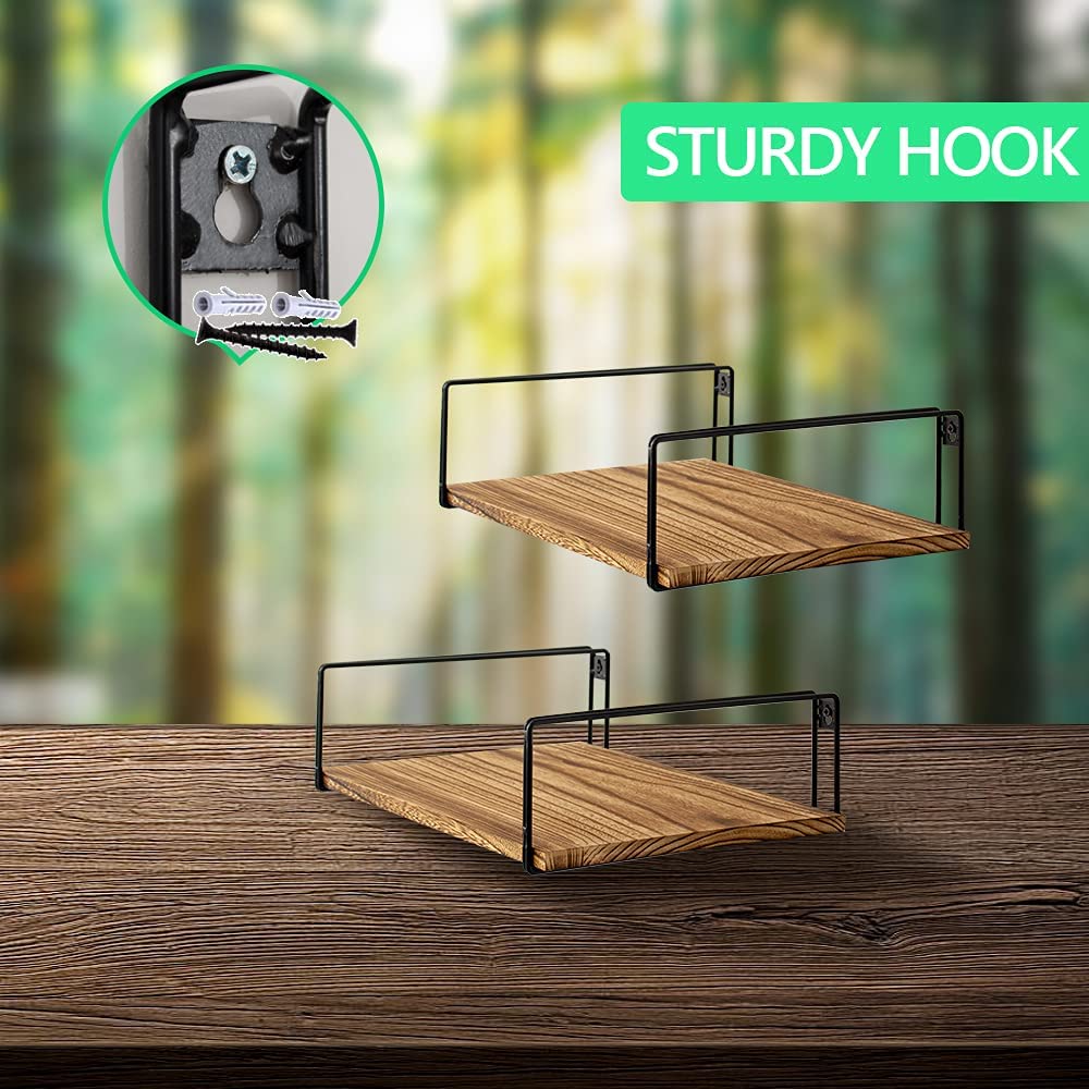 Carbonized Lounge Living Room Floating Organizer Shelve (Set of 2) - | Furniture | Waseeh Pakistan