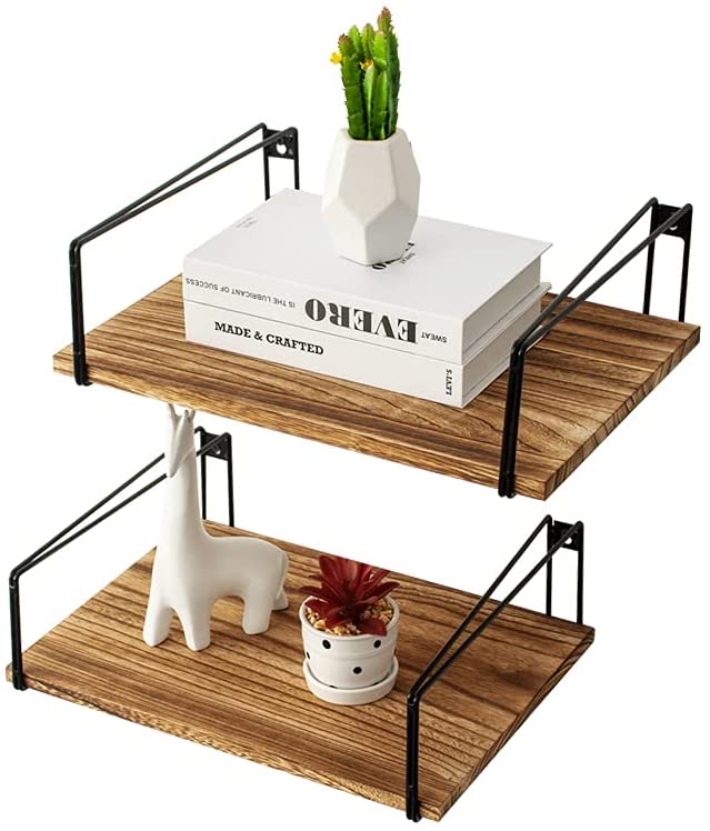 Carbonized Lounge Living Room Floating Organizer Shelve (Set of 2) - | Furniture | Waseeh Pakistan