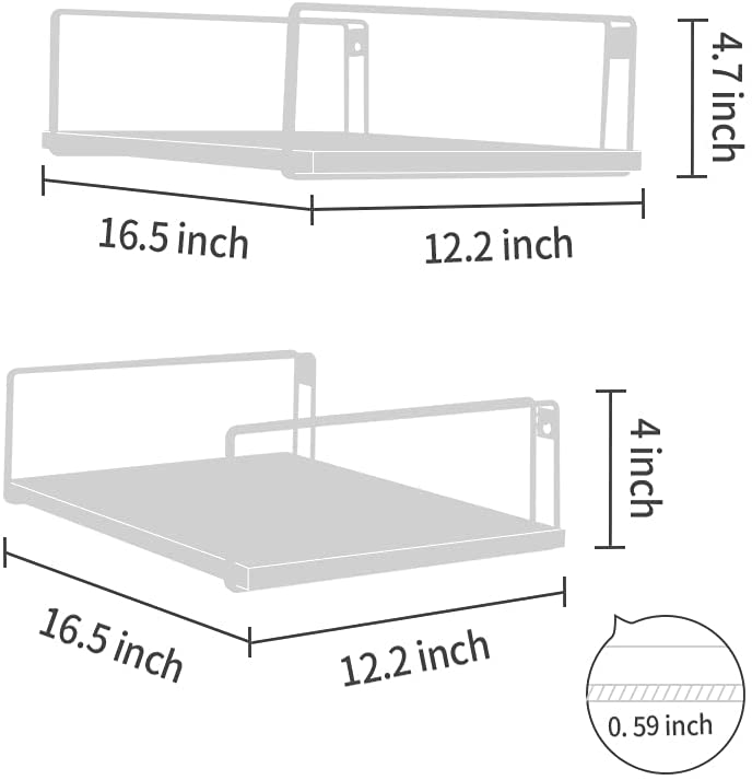 Carbonized Lounge Living Room Floating Organizer Shelve (Set of 2) - | Furniture | Waseeh Pakistan