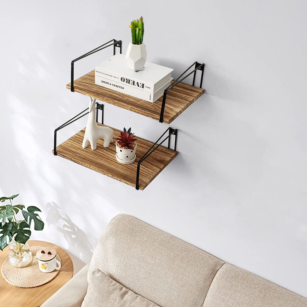 Carbonized Lounge Living Room Floating Organizer Shelve (Set of 2) - | Furniture | Waseeh Pakistan