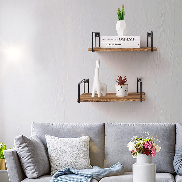 Carbonized Lounge Living Room Floating Organizer Shelve (Set of 2) - | Furniture | Waseeh Pakistan