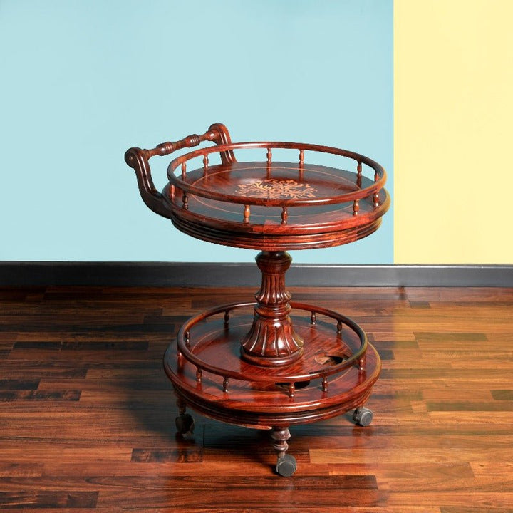 Casino Wave Living Lounge Shisham Trolley Decor | Furniture | Waseeh Pakistan