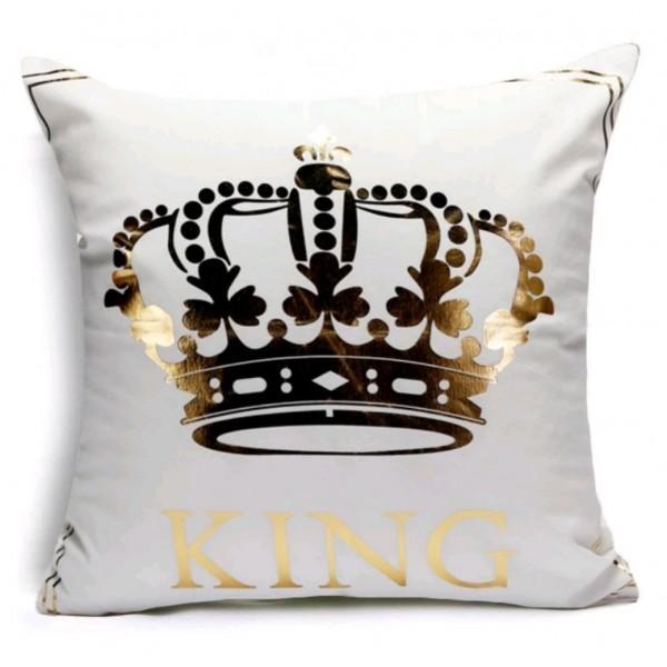 Crown - Golden Printed Cushion Cover - waseeh.com