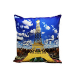 Eiffel Tower - Golden Printed Cushion Cover - waseeh.com