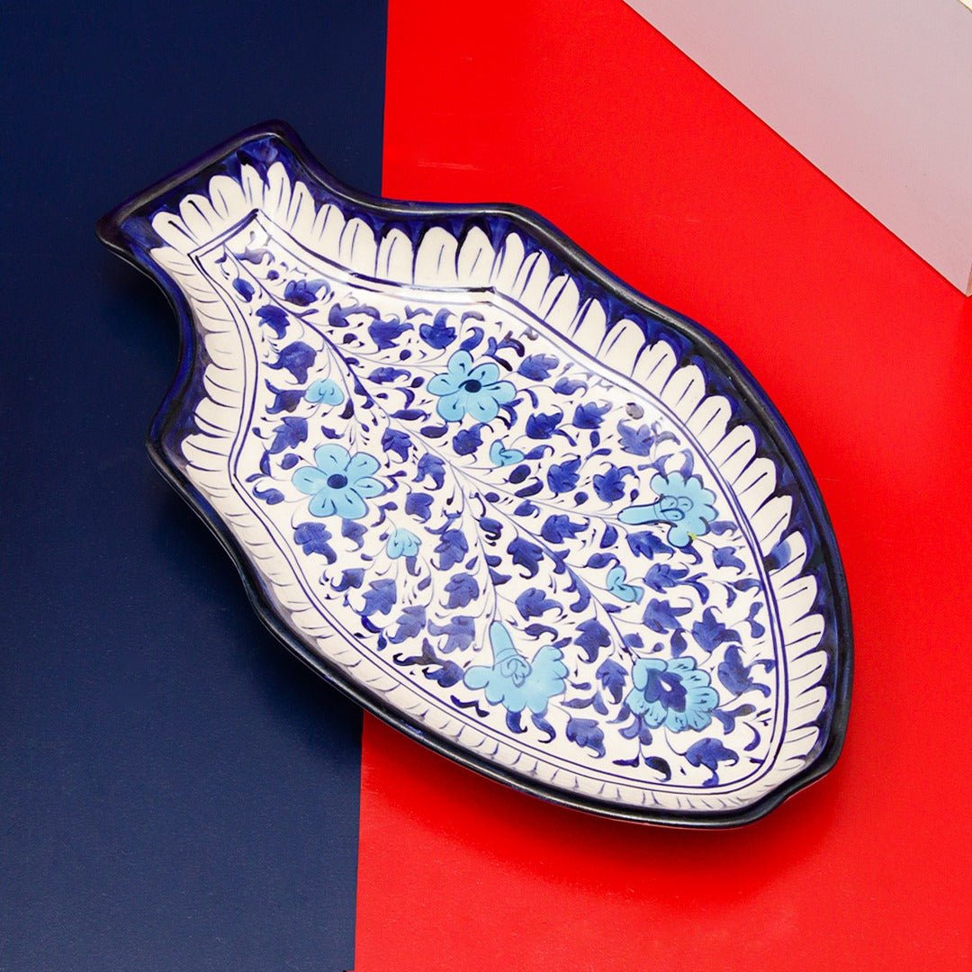 Ceramic Serving Fish Dish-blue pottery - Multani Art | Not Sale FB | Waseeh Pakistan