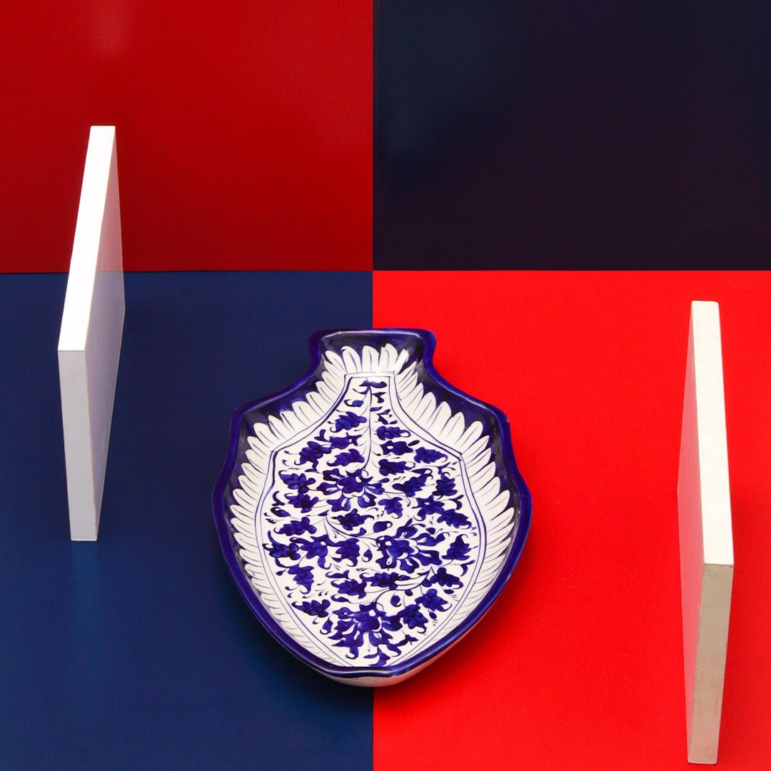 Ceramic Serving Fish Dish-blue pottery - Multani Art | Not Sale FB | Waseeh Pakistan