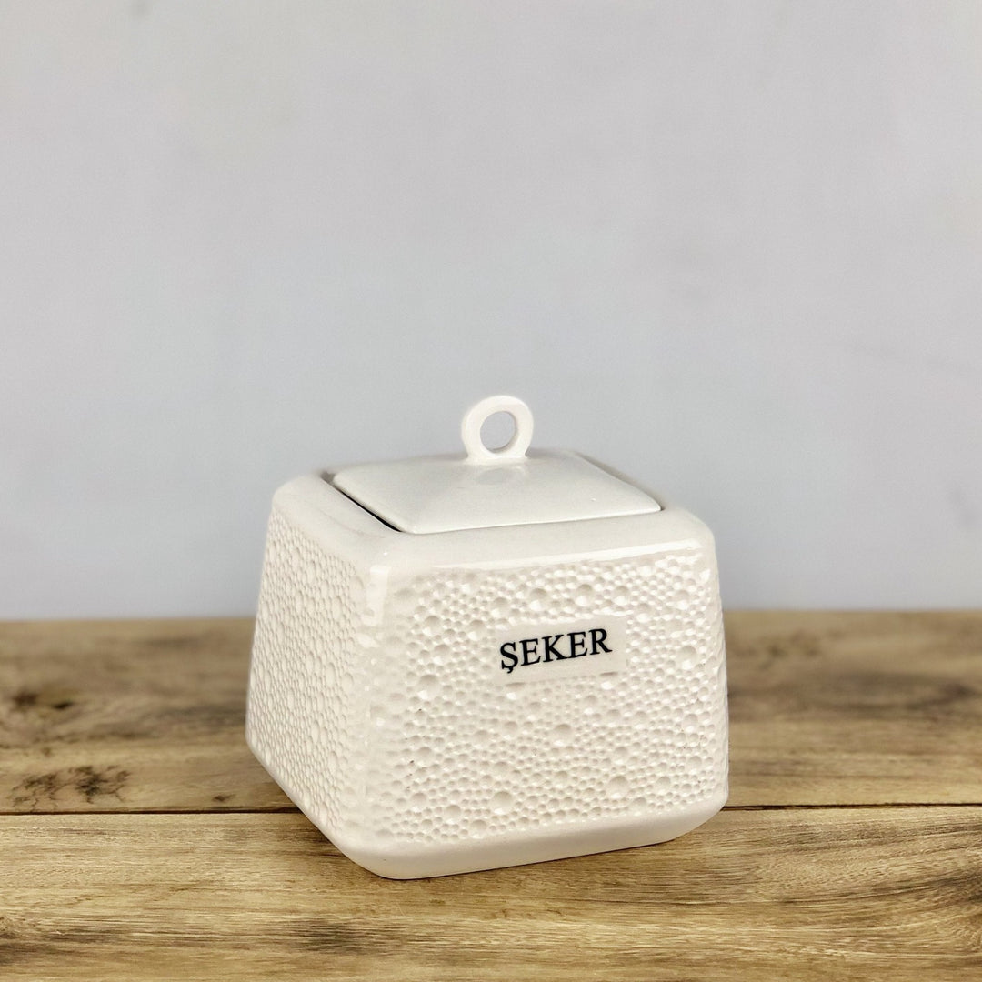 Ceramic Sugar Bowl with Lid | kitchen item | Waseeh Pakistan