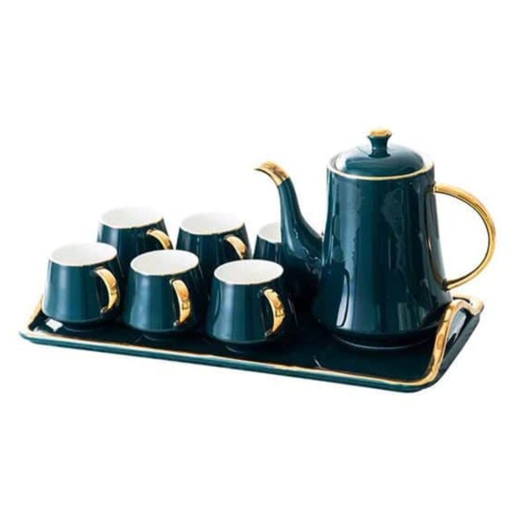 Ceramic Teapot with Tea Cups and Tray | kitchen item | Waseeh Pakistan