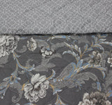 Touch of Elegance - 6 pieces - Bed Spread Set - Gray Floral - waseeh.com