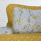 Touch of White / Mustard Floral- 6 Pieces Bed Spread Set - waseeh.com