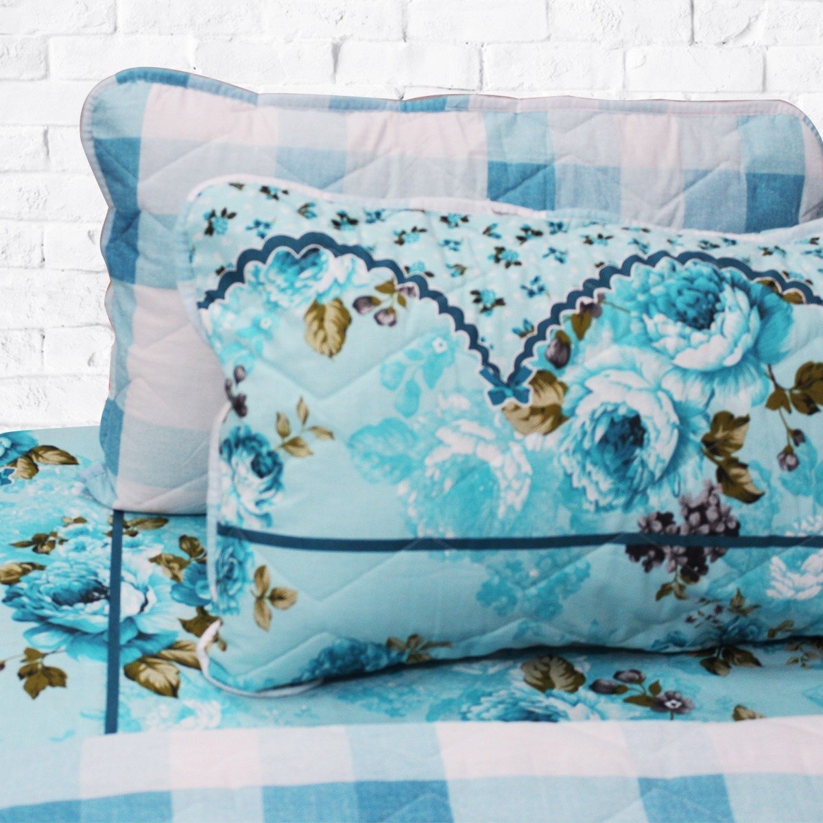Blue Font - Export Quality Bed Spread Set - 6 pc - waseeh.com