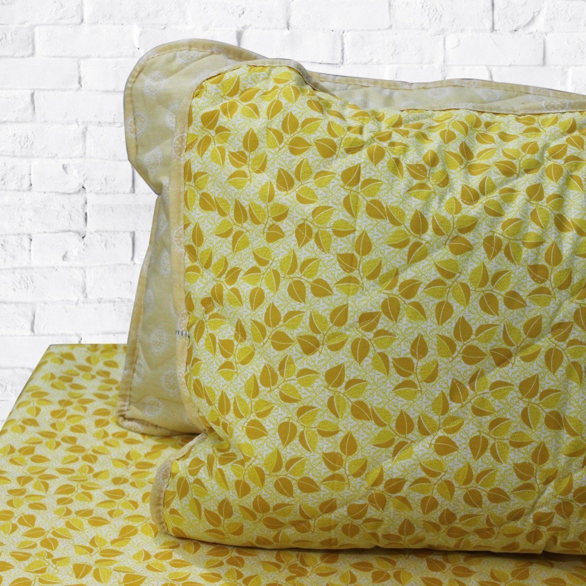 Yellow Autumn - Cotton Bed Spread Set - 6 pc - waseeh.com