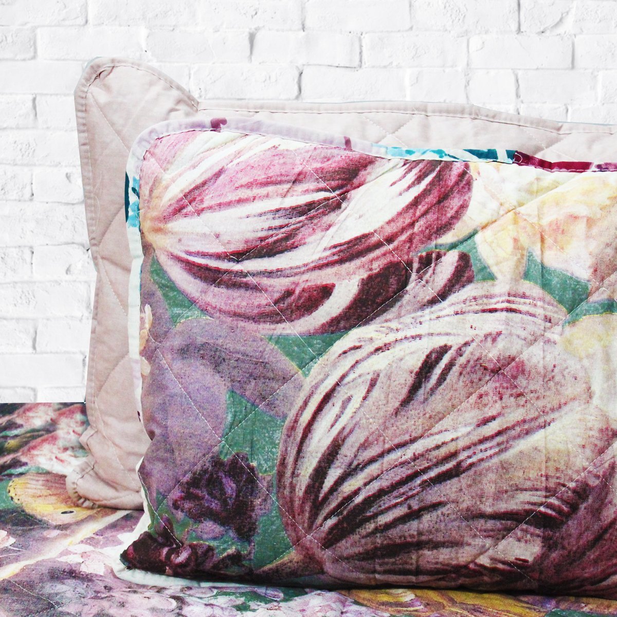 Multi Colored Floral Bed Spread (Comforter Set) - waseeh.com