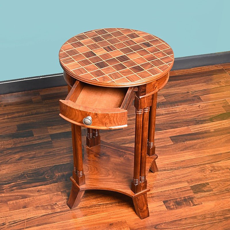 Chess Blocks Living Lounge Bedroom Shisham Side Table | Furniture | Waseeh Pakistan