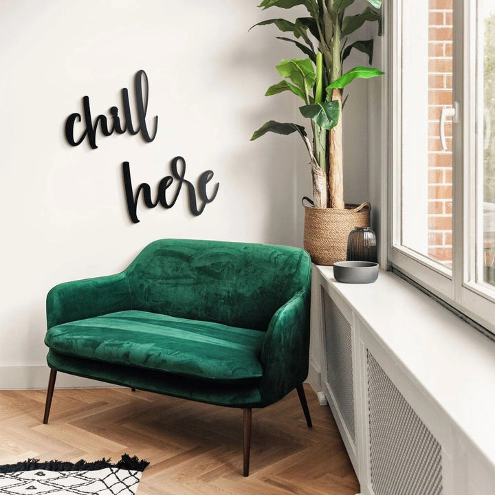 Chill Here Home Wall Hanging Living Lounge Bedroom Caption Decor | Not Sale FB | Waseeh Pakistan