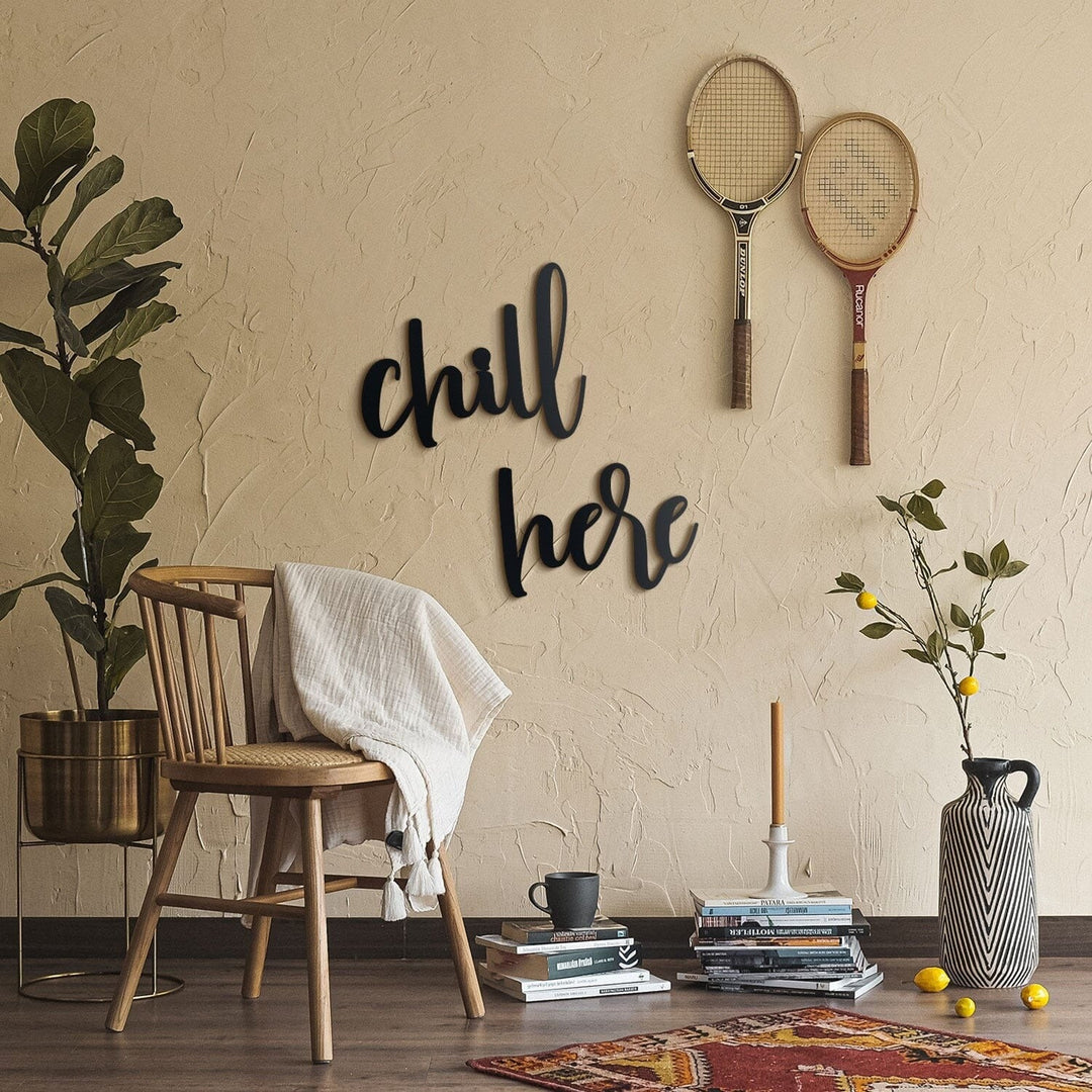 Chill Here Home Wall Hanging Living Lounge Bedroom Caption Decor | Not Sale FB | Waseeh Pakistan
